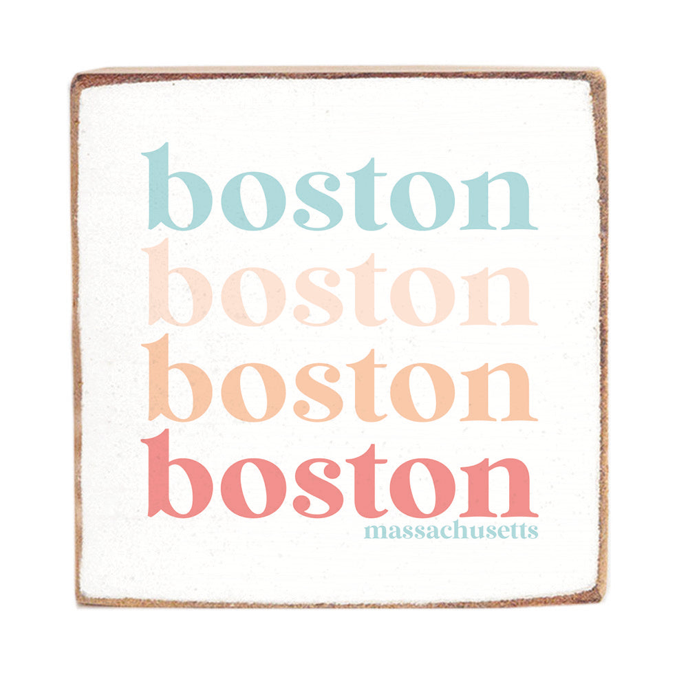 Boston Pastel Block Sign