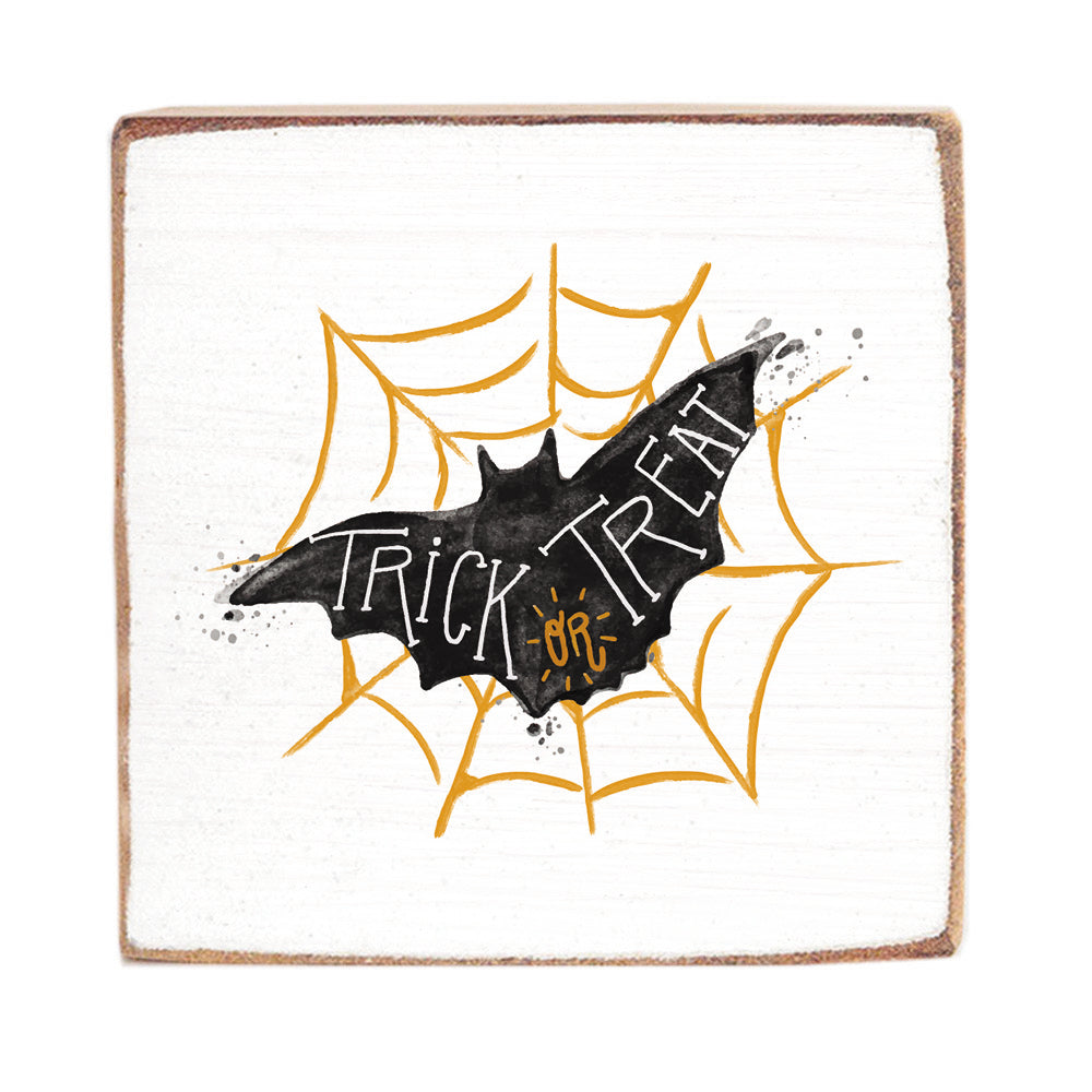 Trick Or Treat Bat Block Sign
