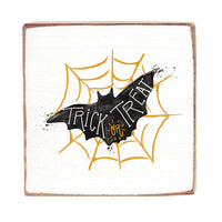 Trick Or Treat Bat Block Sign