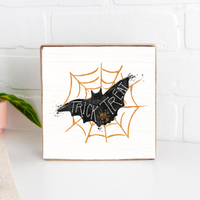 Trick Or Treat Bat Block Sign