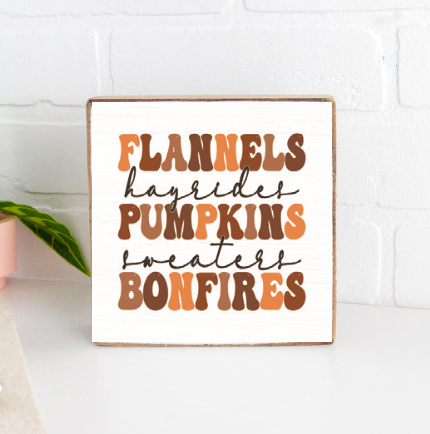 Fall Essentials Block Sign