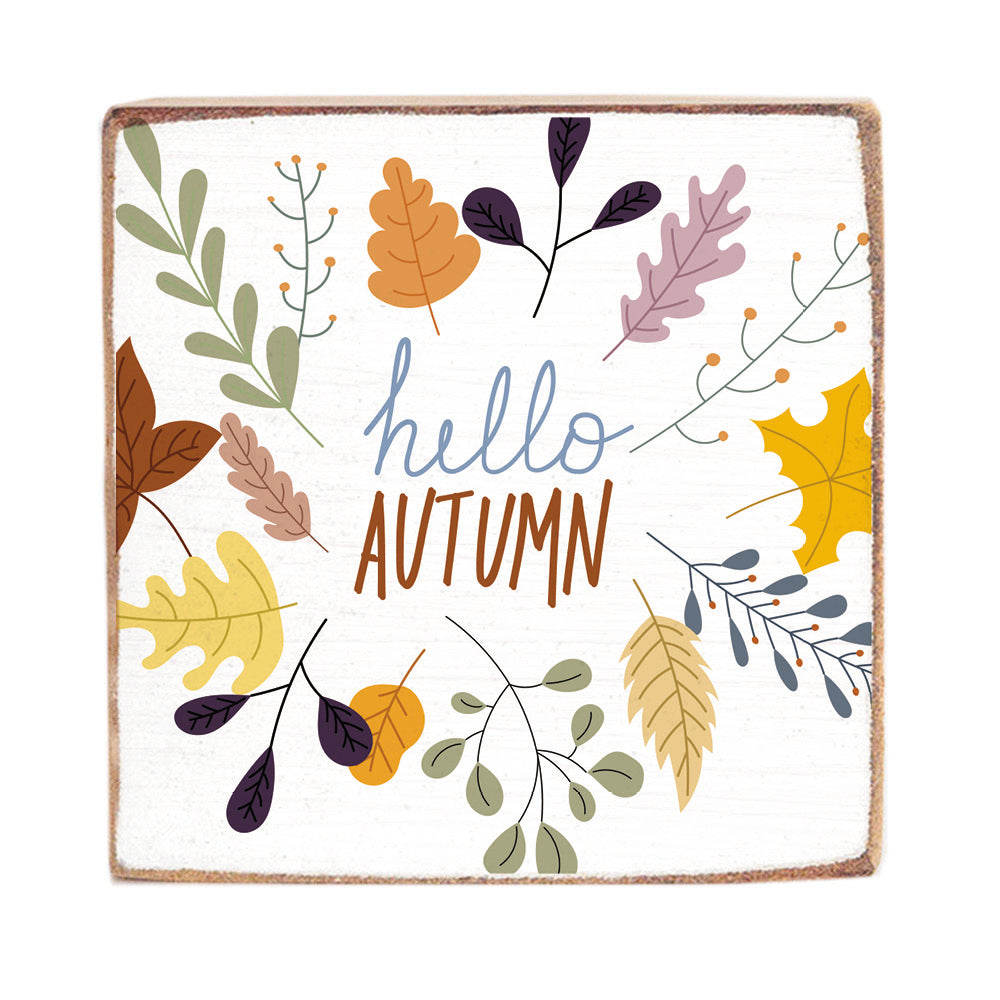 Hello Autumn Block Sign