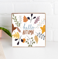Hello Autumn Block Sign