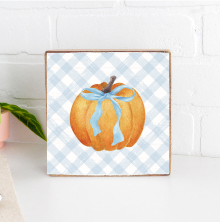 Preppy Pumpkin Block Sign