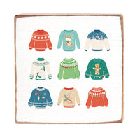 Ugly Christmas Sweater Square Block Sign