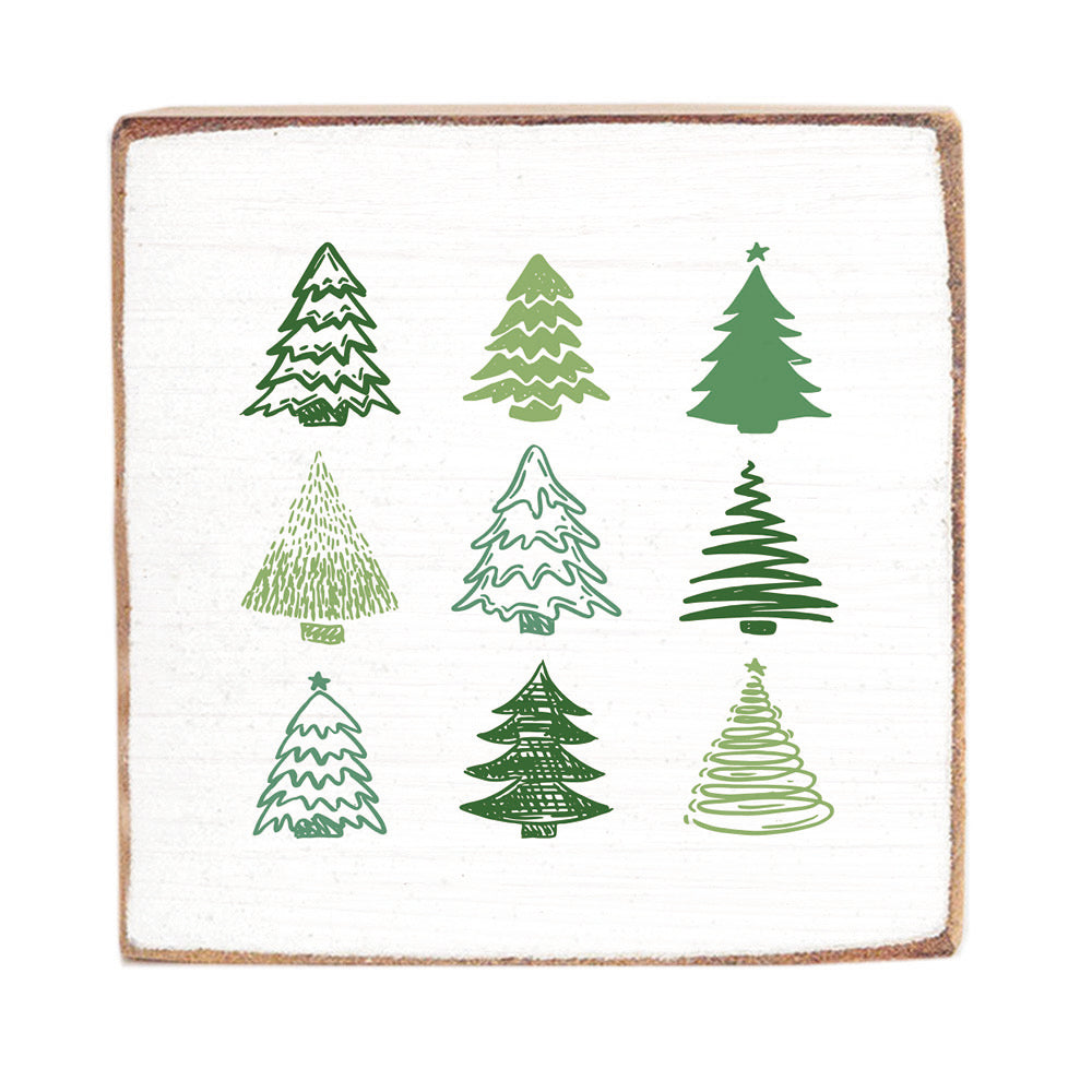 Christmas Trees Block Sign