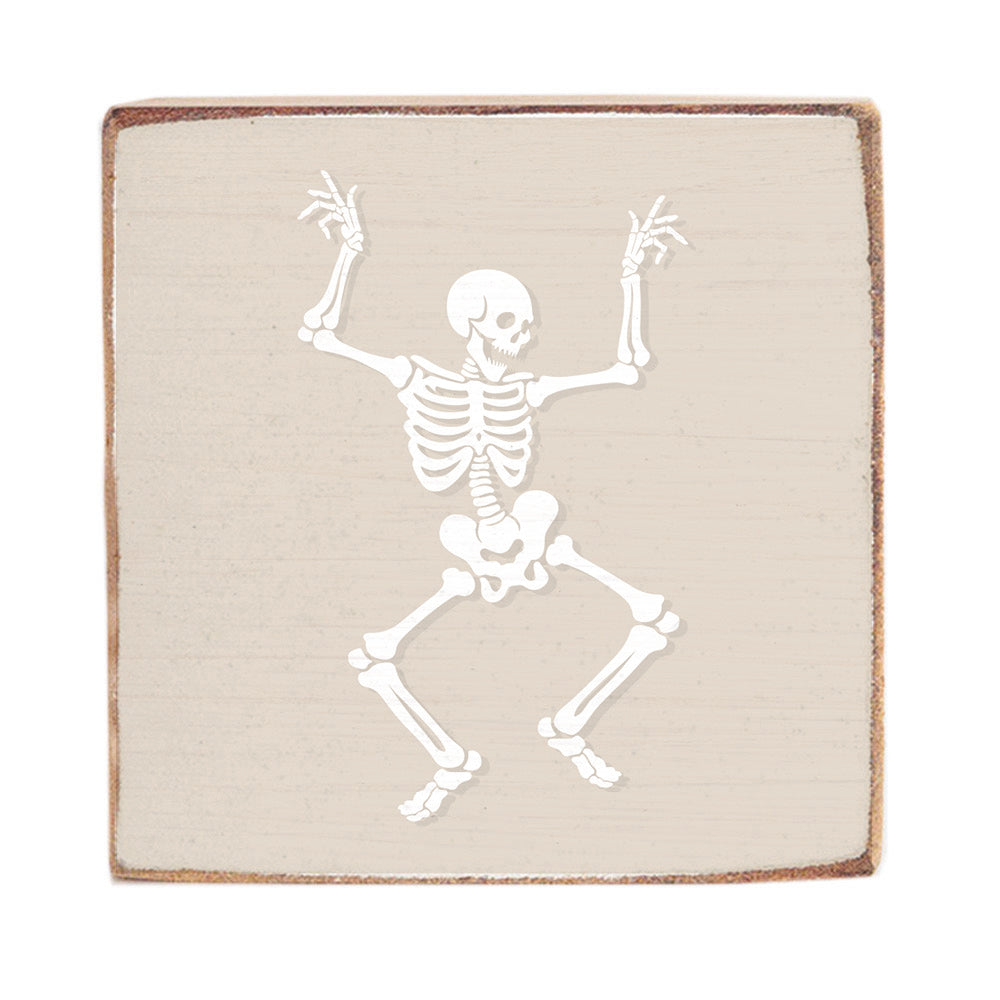 Dancing Skeleton Wood Block