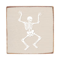 Dancing Skeleton Wood Block
