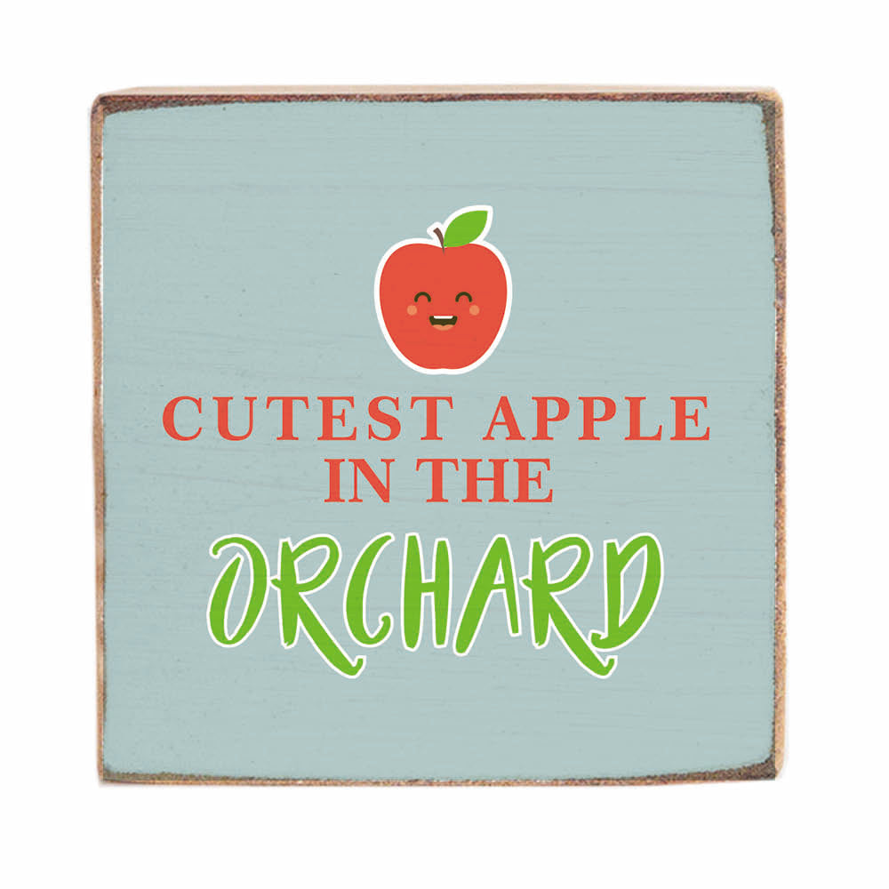 Cutest Apple Wood Block