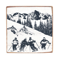 Retro Ski Run Block Sign