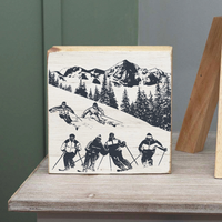Retro Ski Run Block Sign