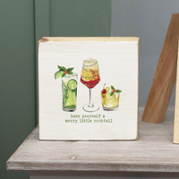 Have Yourself A Merry Little Cocktail Block Sign
