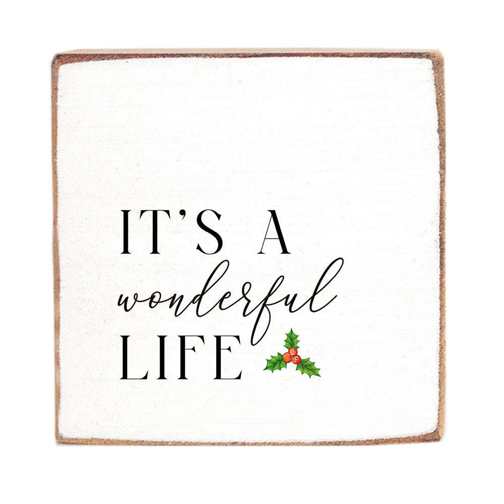 It's a Wonderful Life Block Sign