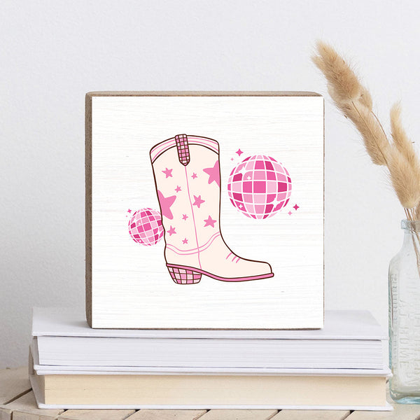 Disco Boot Wood Block