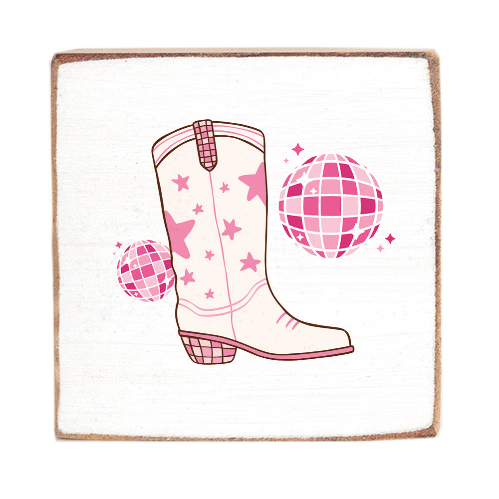 Disco Boot Wood Block