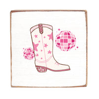 Disco Boot Wood Block