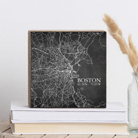 Boston Charcoal City Grid Block Sign
