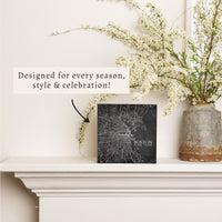 Boston Charcoal City Grid Block Sign