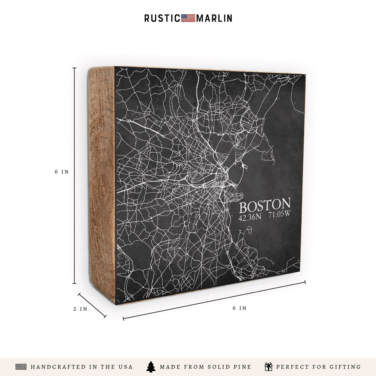 Boston Charcoal City Grid Block Sign