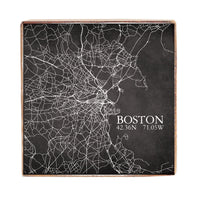 Boston Charcoal City Grid Block Sign
