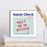 Boston Guest Check Block Sign