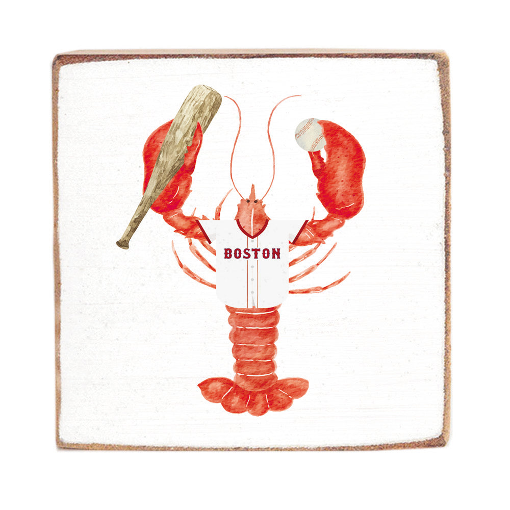 Boston Baseball Lobster Block Sign