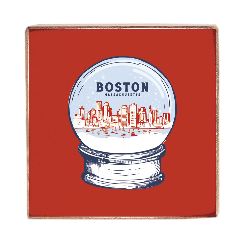Boston Snow Globe Block Sign
