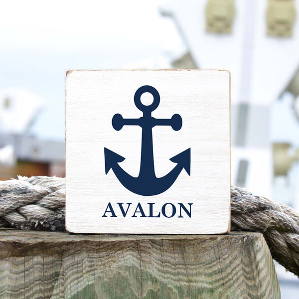 Anchor Personalized Wood Block