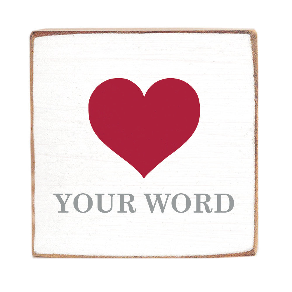 Heart Decorative Square Block Sign