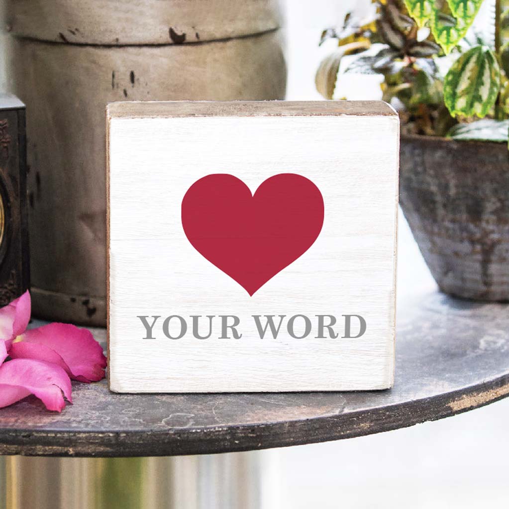 Heart Decorative Square Block Sign