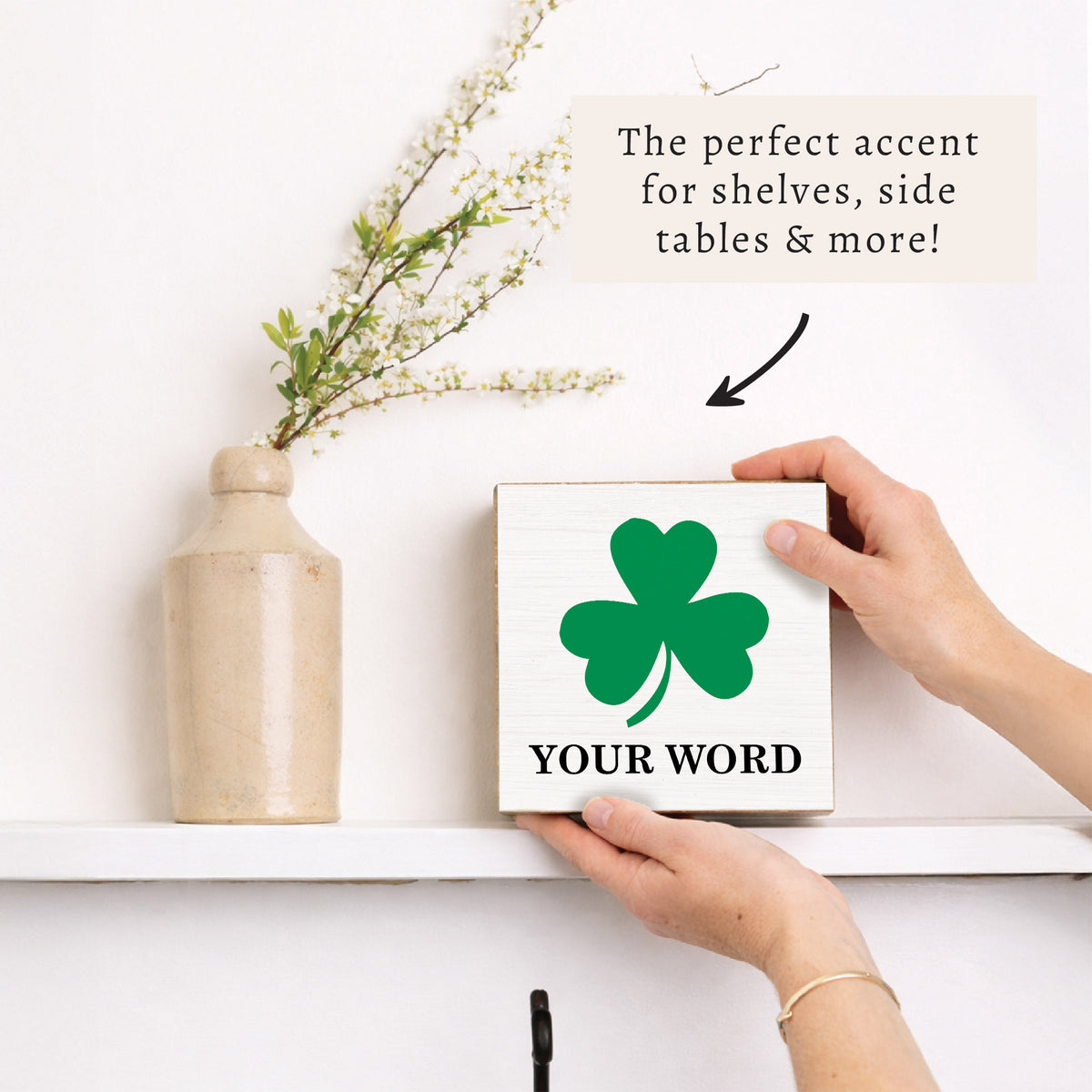 Shamrock Personalized Block Sign
