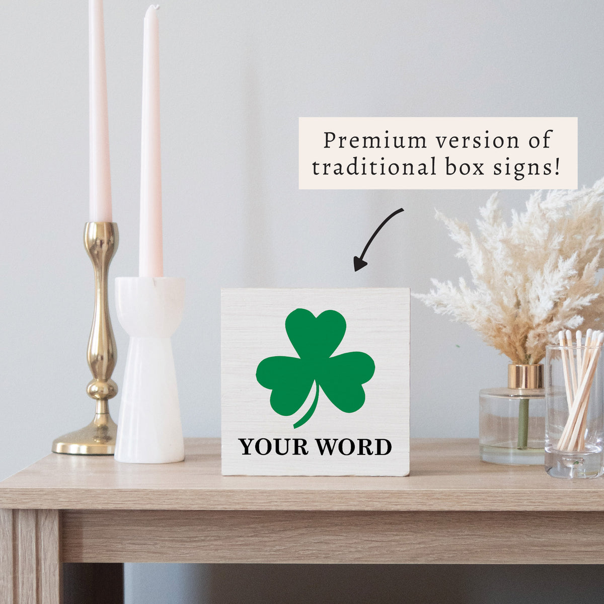 Shamrock Personalized Block Sign