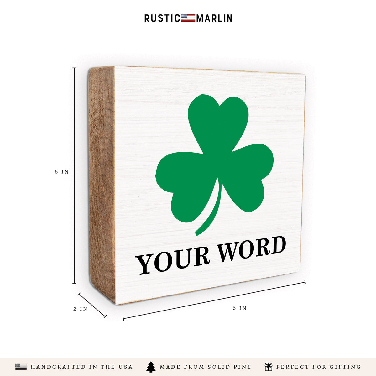 Shamrock Personalized Block Sign