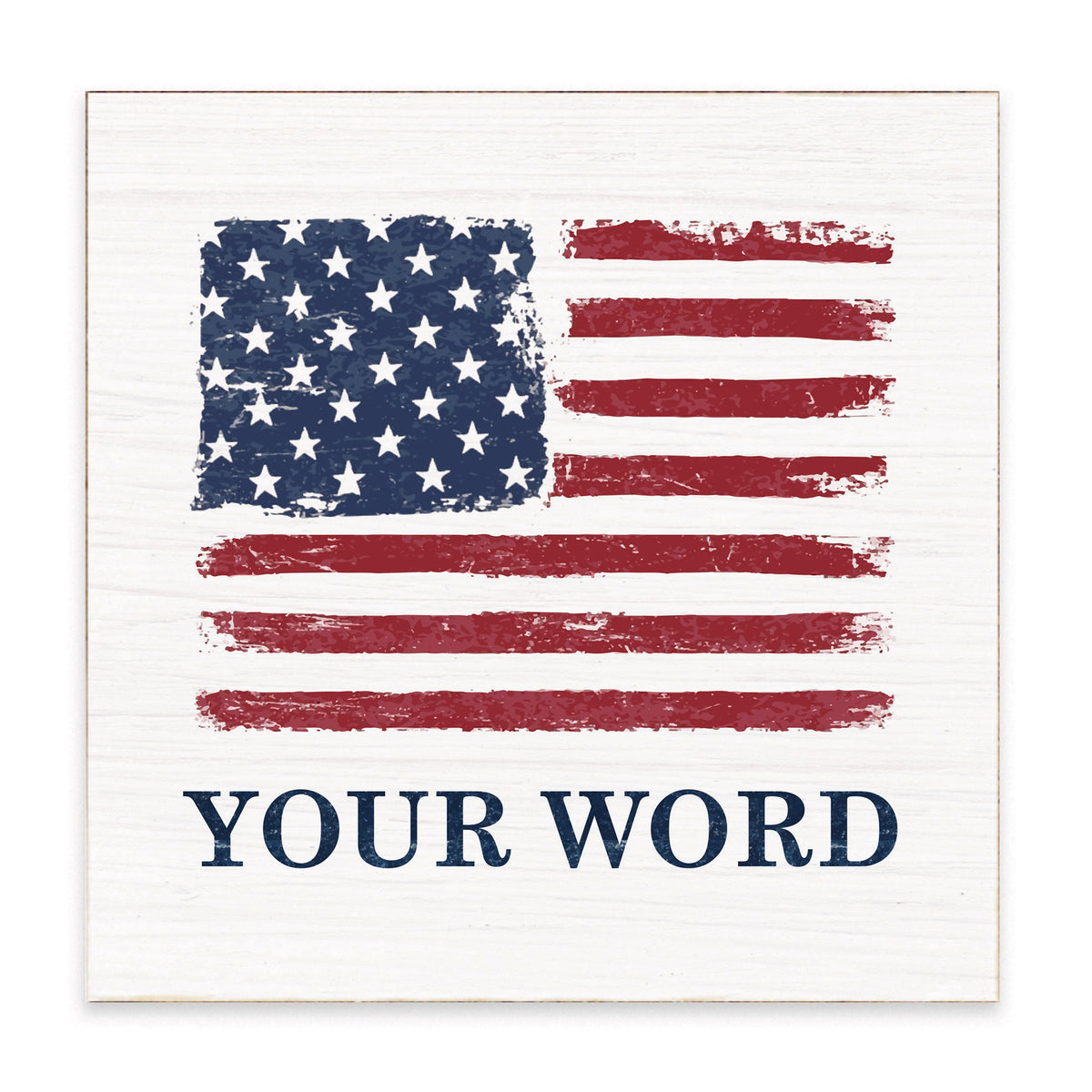USA Flag Personalized Block Sign