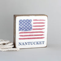 USA Flag Personalized Block Sign
