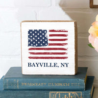 USA Flag Personalized Block Sign