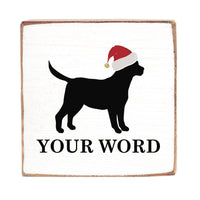 Santa Dog Personalized Block Sign