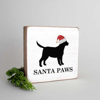Santa Dog Personalized Block Sign
