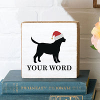 Santa Dog Personalized Block Sign
