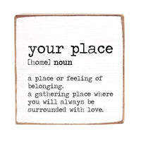 Home Definition Personalized Block Sign