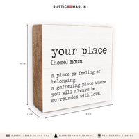Home Definition Personalized Block Sign