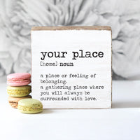 Home Definition Personalized Block Sign