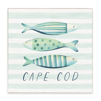 Coastal Fish Trio Personalized Block Sign