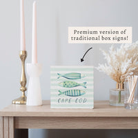 Coastal Fish Trio Personalized Block Sign