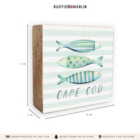 Coastal Fish Trio Personalized Block Sign