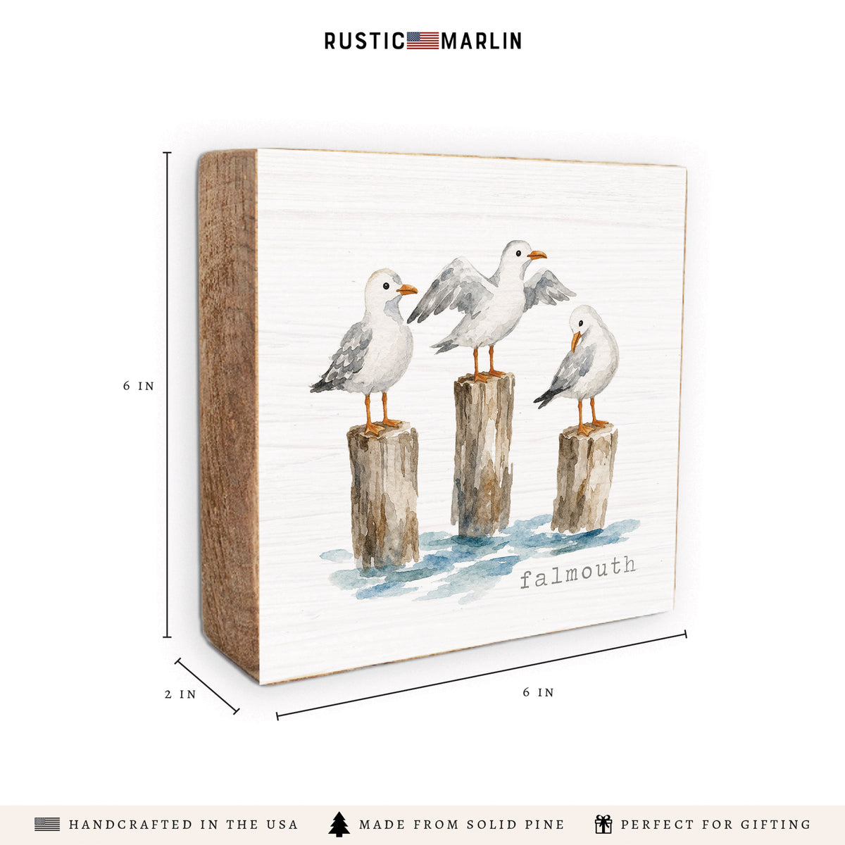 Gull Trio Personalized Block Sign