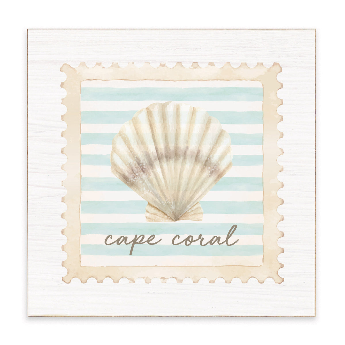 Shell Stamp Personalized Block Sign