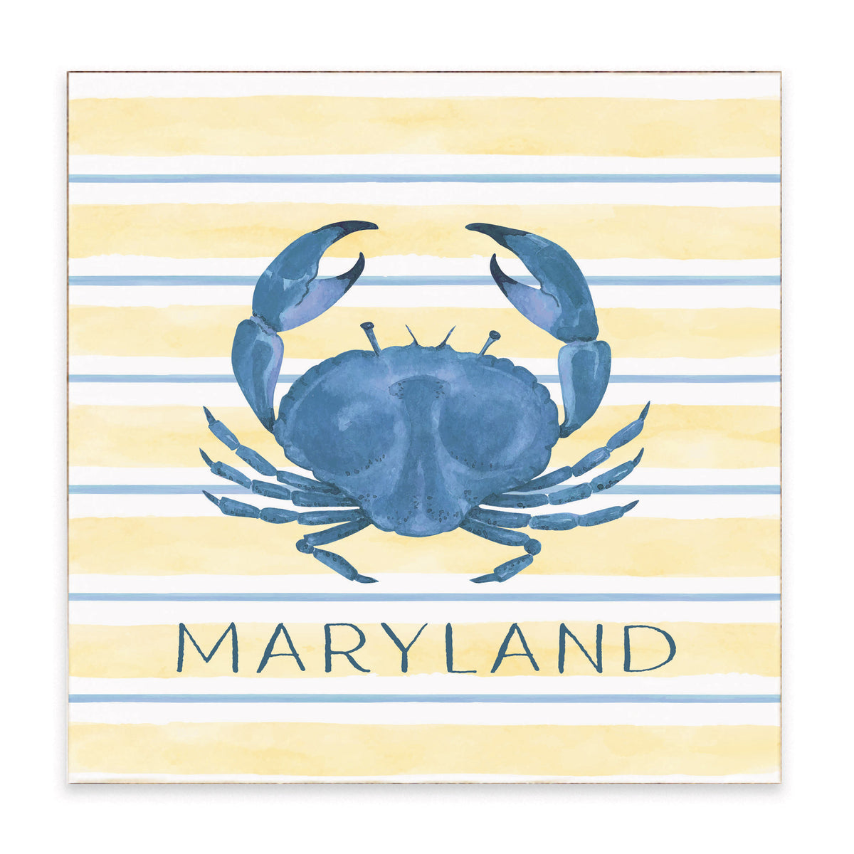 Blue Crab Stripe Personalized Block Sign