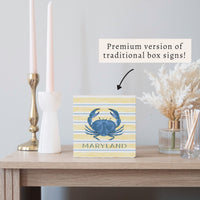 Blue Crab Stripe Personalized Block Sign