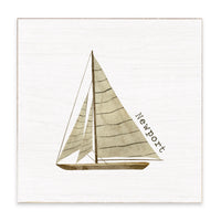 Striped Sailboat Personalized Block Sign